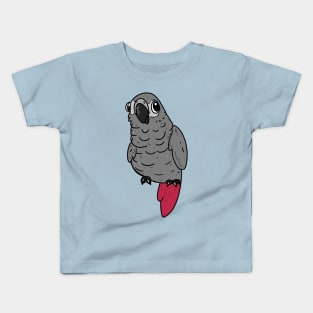 African grey parrot Derpy Kids T-Shirt